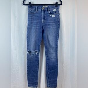 Frame Denim Le High Skinny Distressed Detail‎